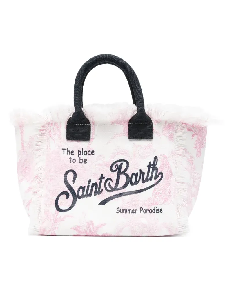 MC2 Saint Barth Colette Schultertasche mit Blumenprint - Weiß Weiß