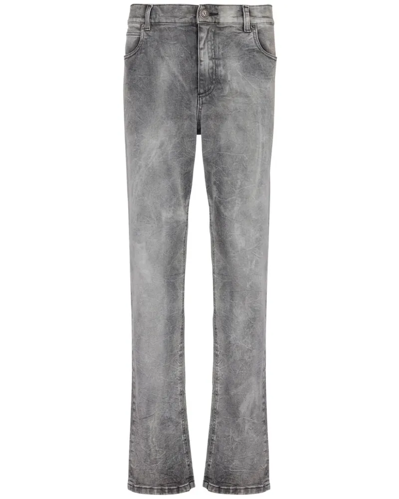 Balmain Halbhohe Straight-Leg-Jeans Grau