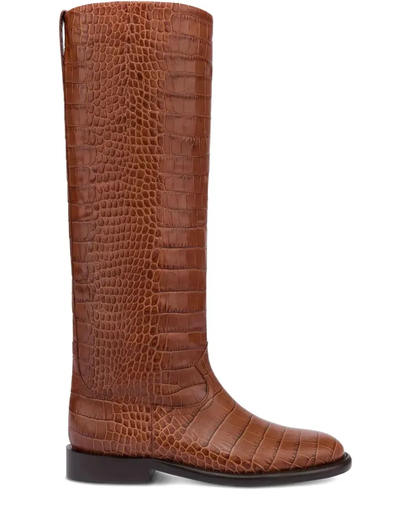 Paris Texas Montana Stiefel mit Kroko-Effekt 20mm - Braun Braun