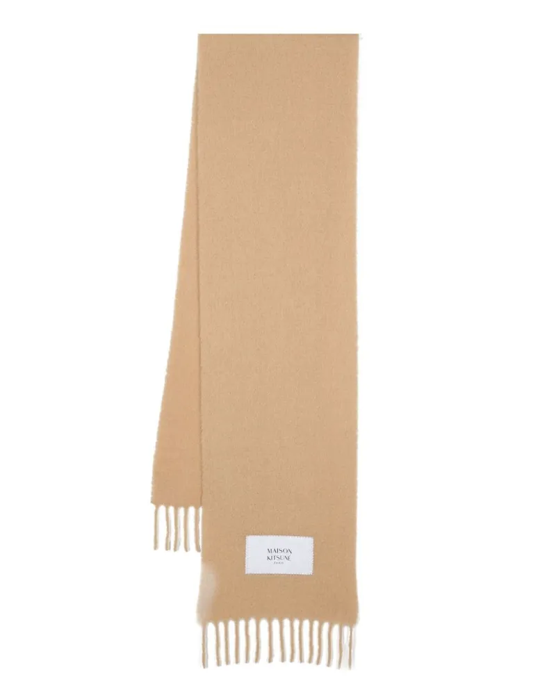 Kitsuné Schal mit Logo-Patch - Nude Nude