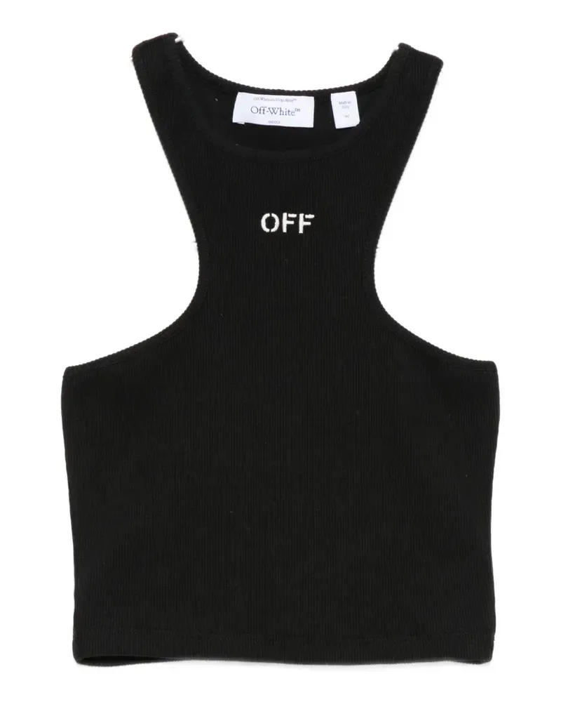 OFF-WHITE logo-embroidered tank top - Schwarz Schwarz