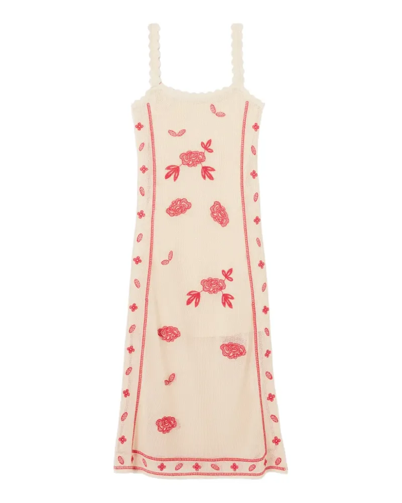 Claudie Pierlot Gestricktes Kleid mit Blumenprint - Nude Nude