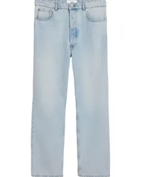 AMI Paris Halbhohe Straight-Leg-Jeans Blau