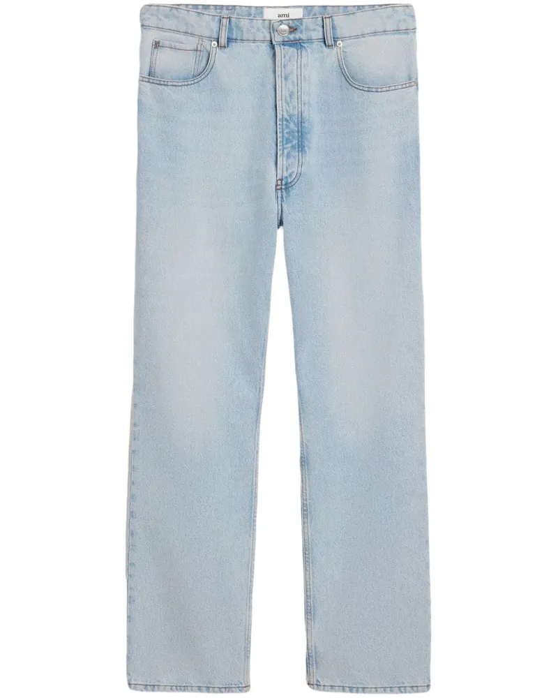 AMI Paris Halbhohe Straight-Leg-Jeans - Blau Blau