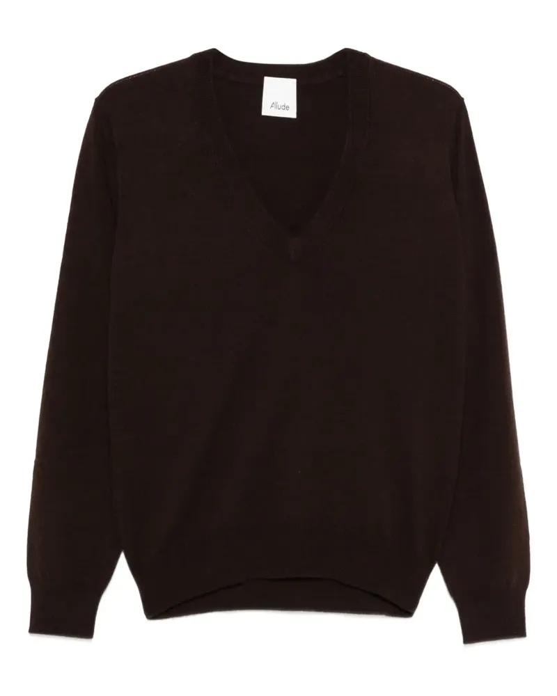 ALLUDE Pullover mit V-Ausschnitt - Braun Braun