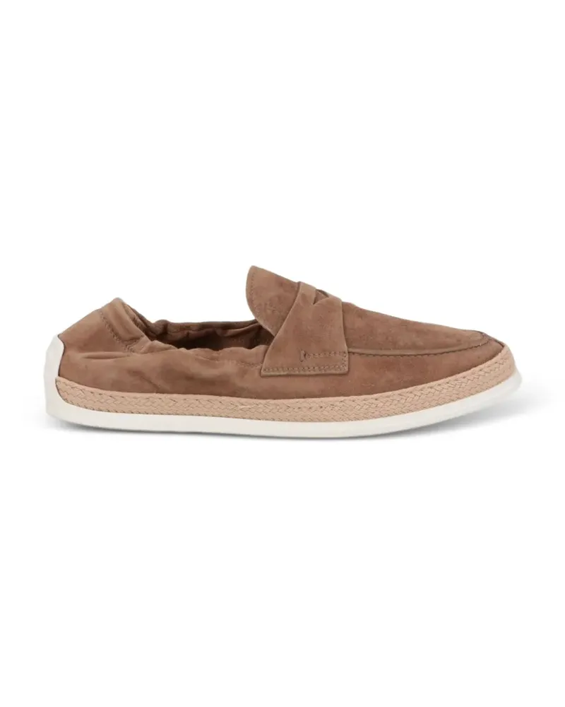 TOD'S round-toe suede loafers - Braun Braun