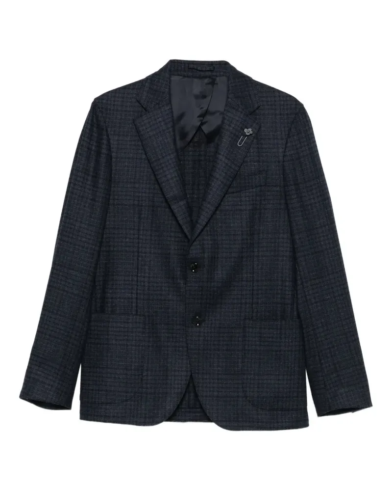 LARDINI Kariertes Sakko mit aufgesetzten Taschen - Blau Blau
