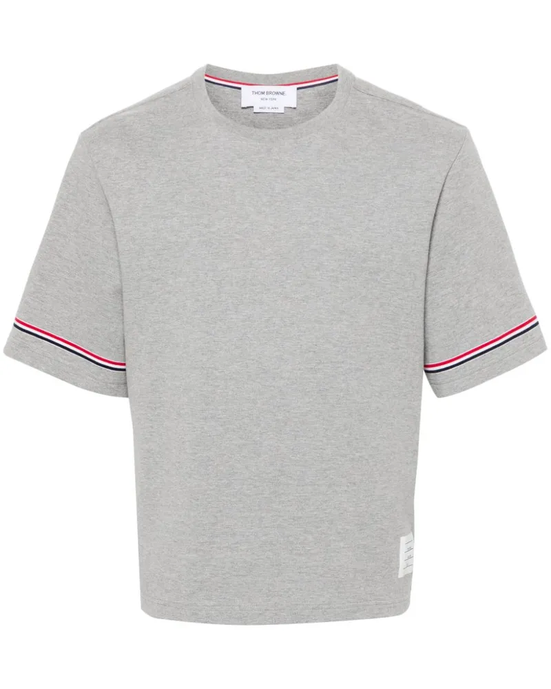 Thom Browne T-Shirt mit RWB-Streifen - Grau Grau