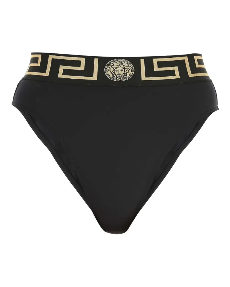 Versace Bikinihöschen mit Greca-Bund - Schwarz Schwarz