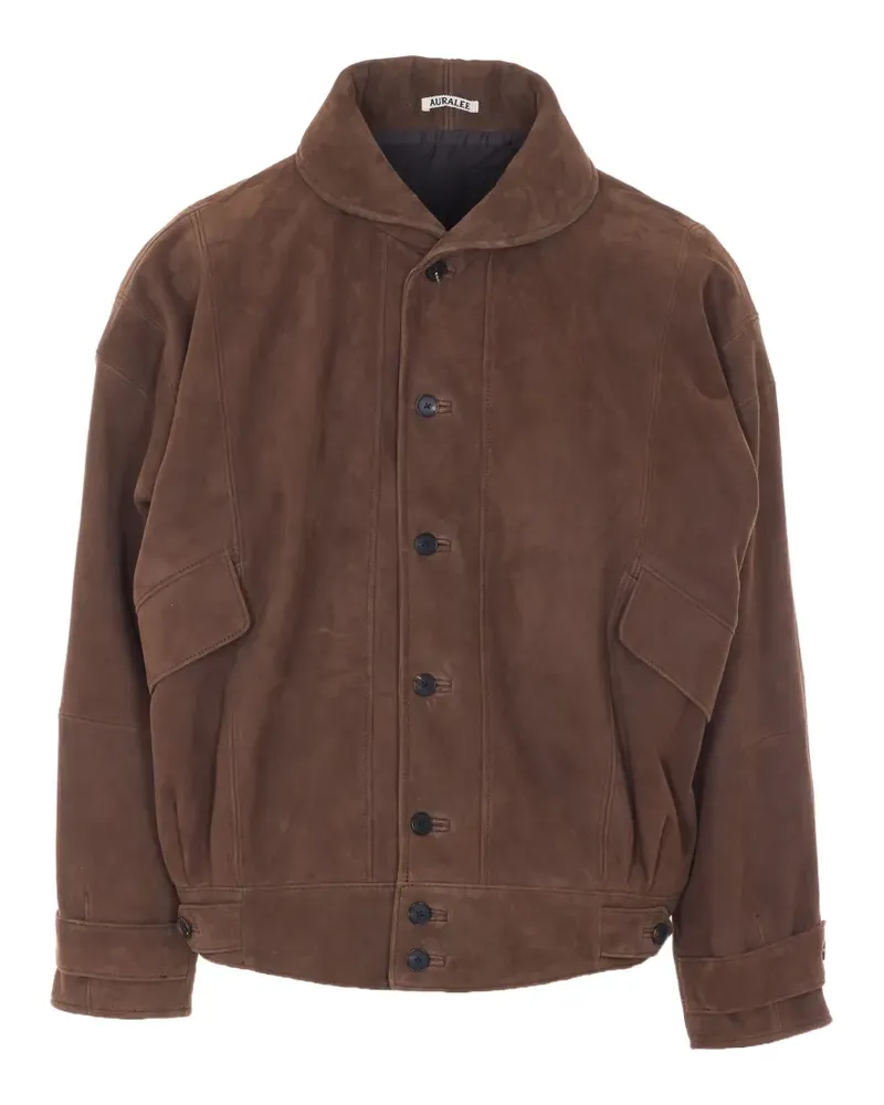 AURALEE button-up suede jacket - Braun Braun