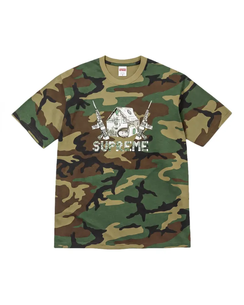 Supreme Being T-Shirt mit Origami-Print - Grün Grün