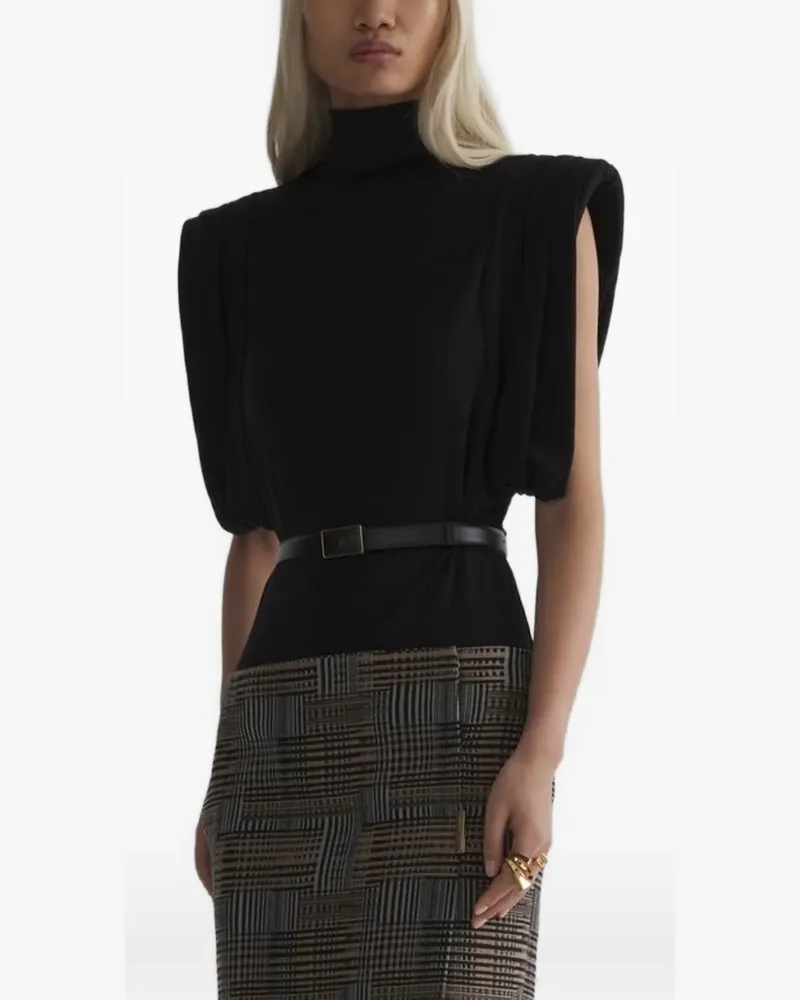 Thierry Mugler Oberteil mit Jersey-Gestell - Schwarz Schwarz