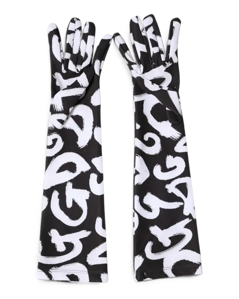 Dolce & Gabbana DG Logo elbow-length gloves - Schwarz Schwarz