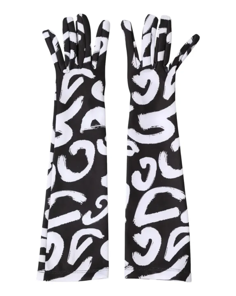 Dolce & Gabbana DG Logo elbow-length gloves - Schwarz Schwarz
