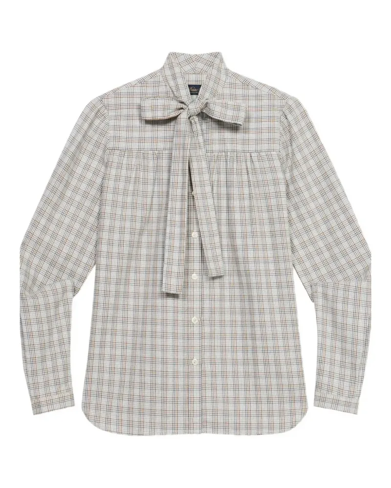 Brooks Brothers check-pattern scarf-neck shirt - Grau Grau