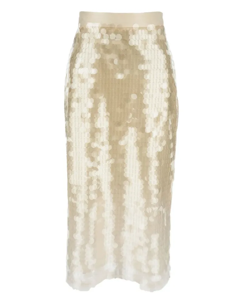 Lorena Antoniazzi Midirock mit Pailletten - Weiß Weiß