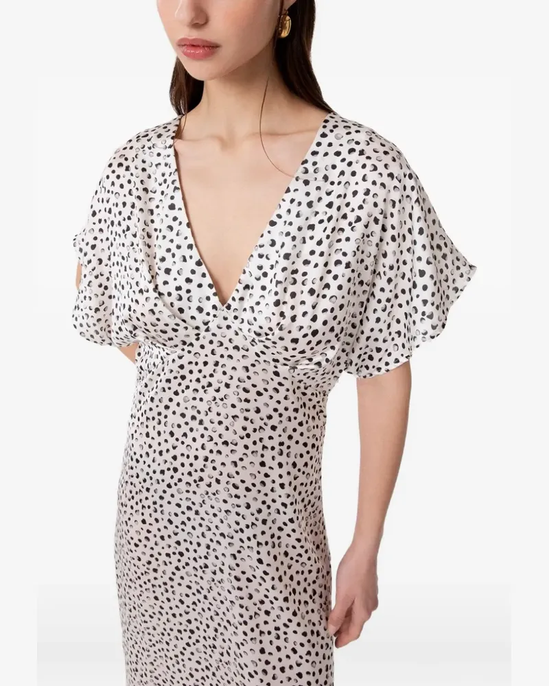 Gaëlle Bonheur polka-dot V-neck midi dress - Weiß Weiß