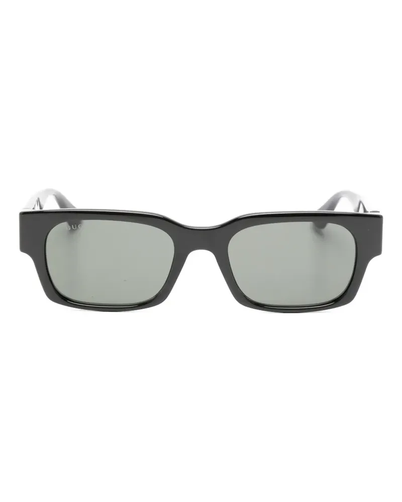 Gucci Sonnenbrille mit eckigem Gestell - Schwarz Schwarz