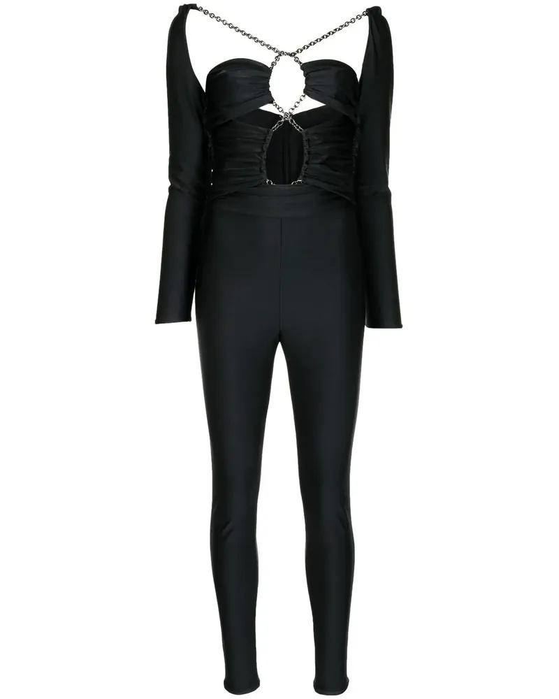 Dundas Geraffter Jumpsuit - Schwarz Schwarz
