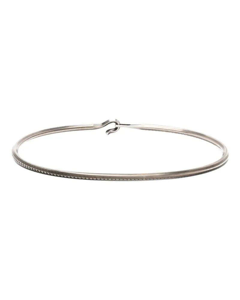 WERKSTATT:MÜNCHEN Side Hook Rope hammered bracelet - Silber Silber