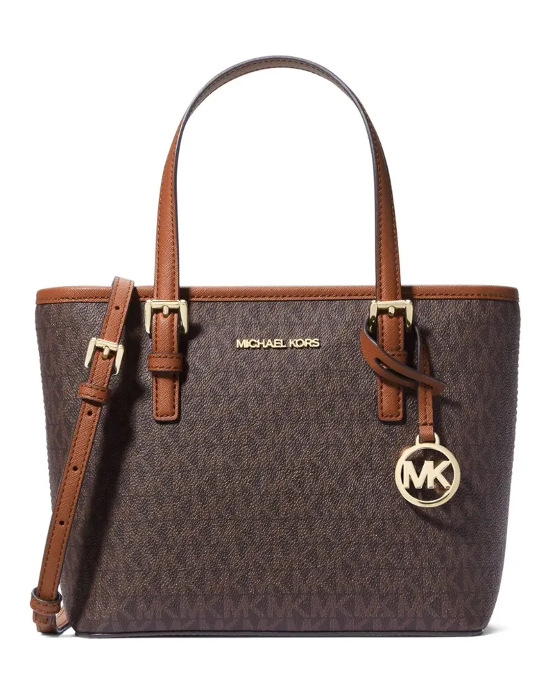 Michael Kors Kleine Jet Set Handtasche mit Monogramm-Print - Braun Braun