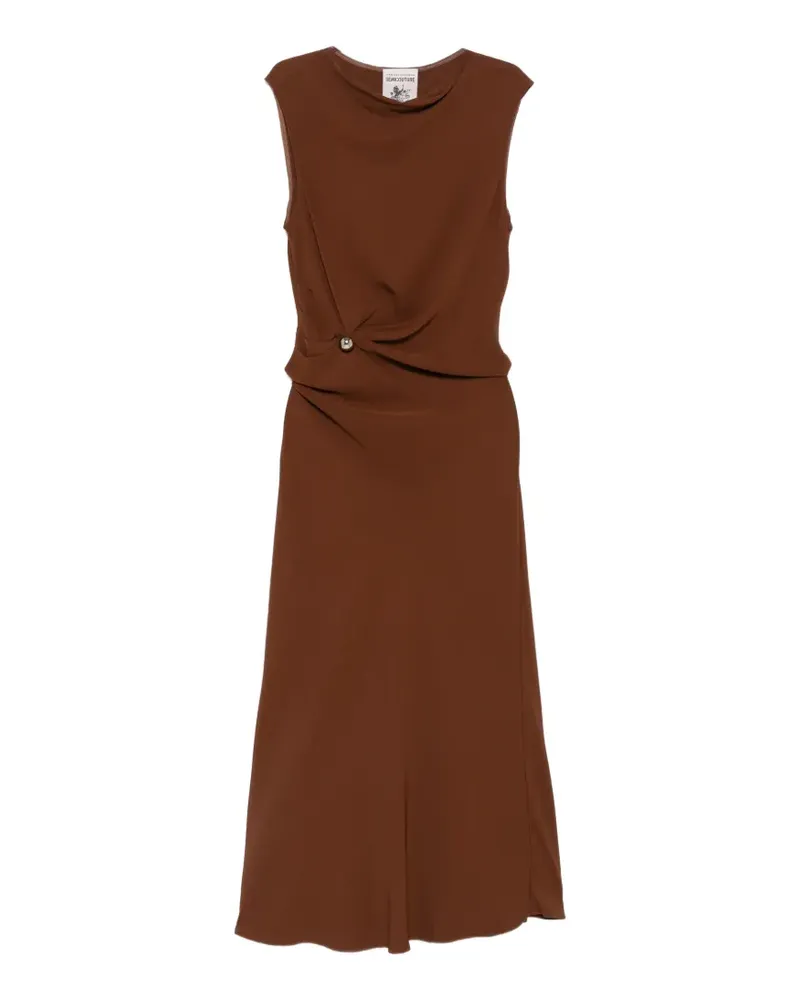 Semicouture Ärmelloses Kleid mit Drapierung - Braun Braun