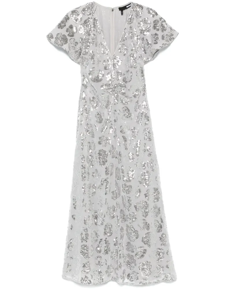 ROTATE Birger Christensen Midikleid aus Chiffon mit Paillettenverzierung - Grau Grau