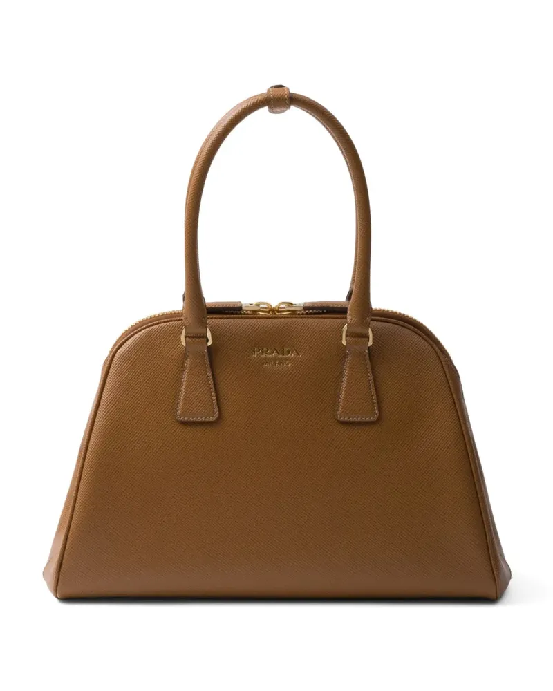 Prada Mittelgroße Saffiano Handtasche - Braun Braun