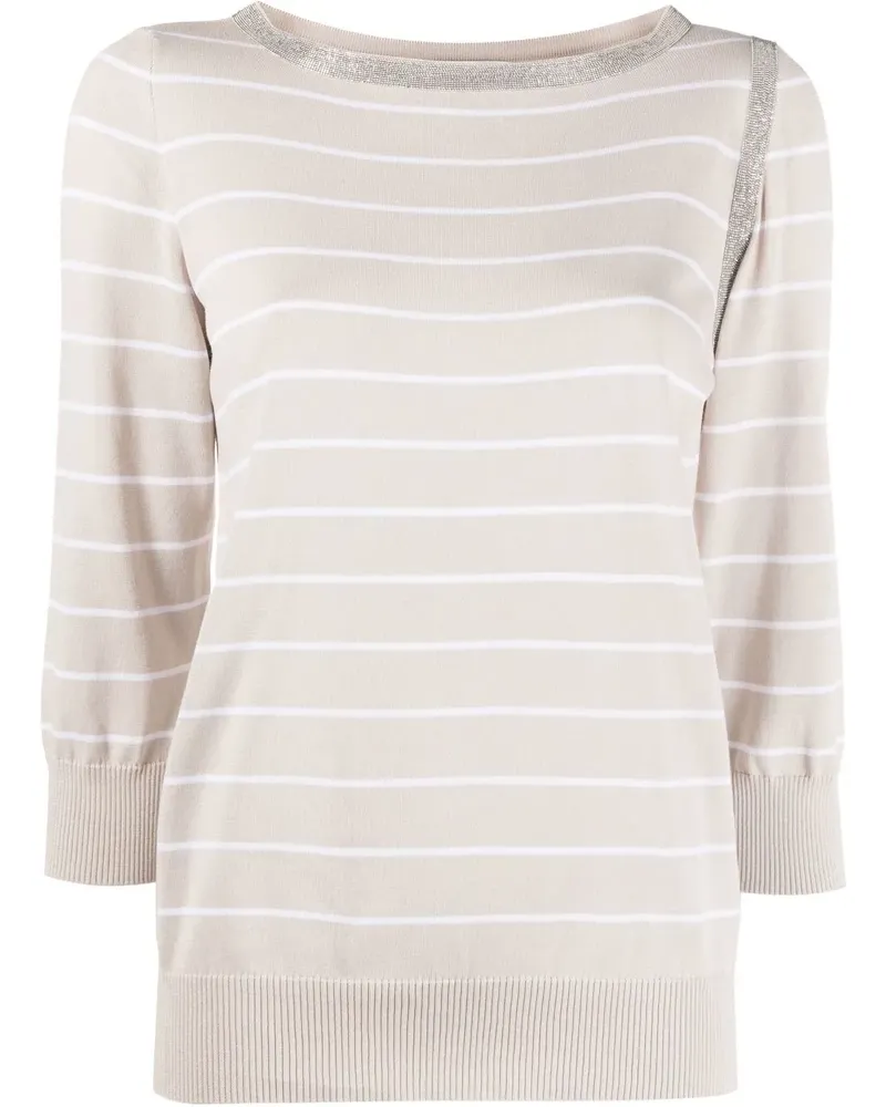 Fabiana Filippi Gestreifter Pullover - Grau Grau