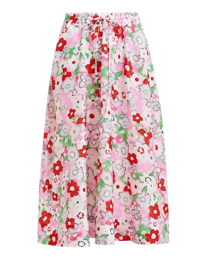 Essentiel Julianne floral-detail midi skirt - Rosa Rosa