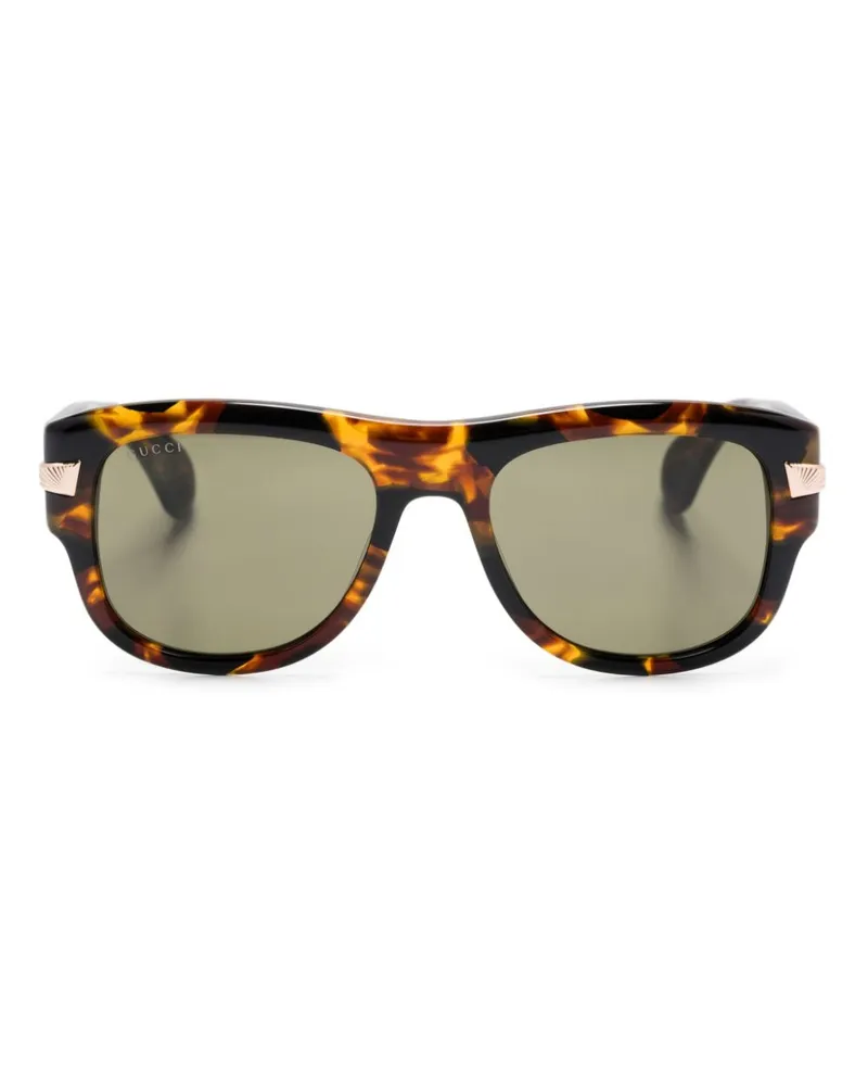 Gucci Sonnenbrille mit eckigem Gestell - Braun Braun