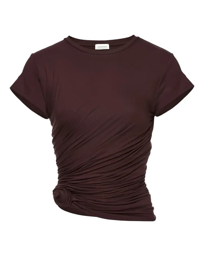 Magda Butrym T-Shirt mit Knoten - Braun Braun