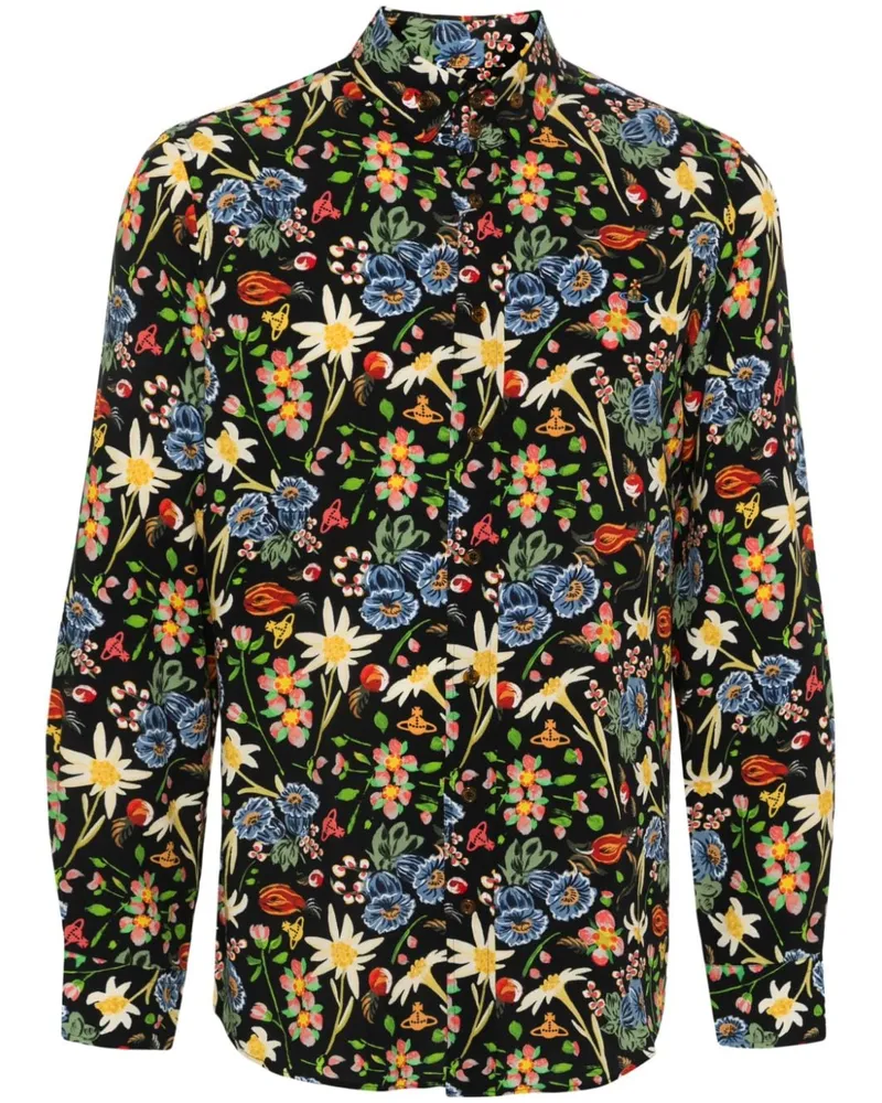 Vivienne Westwood Hemd mit Blumen-Print Schwarz