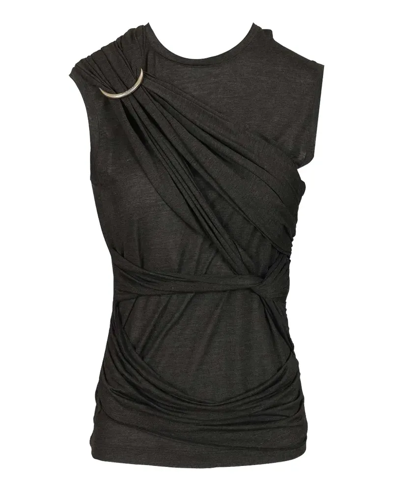 Durazzi Milano Drapiertes Oberteil mit Ringdetail - Grau Grau