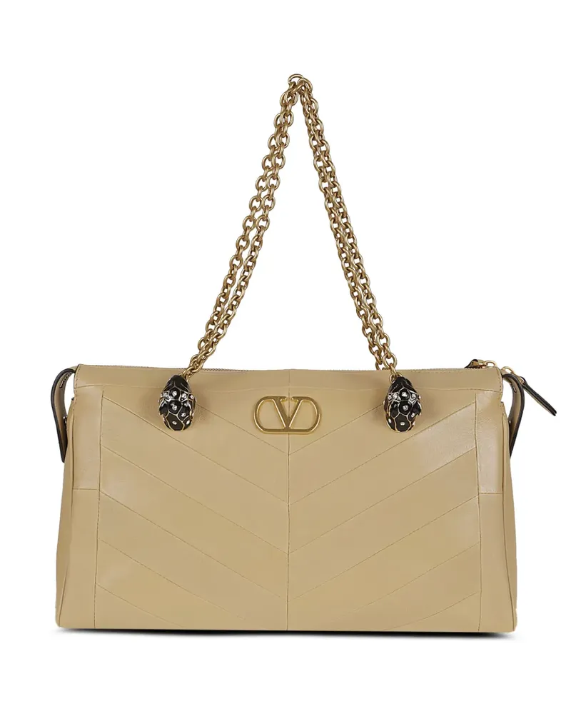 Valentino Garavani Schultertasche mit Zickzack-Steppung - Nude Nude