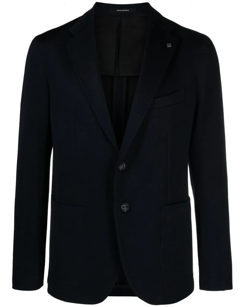 Tagliatore Sakko aus Jersey - Blau Blau