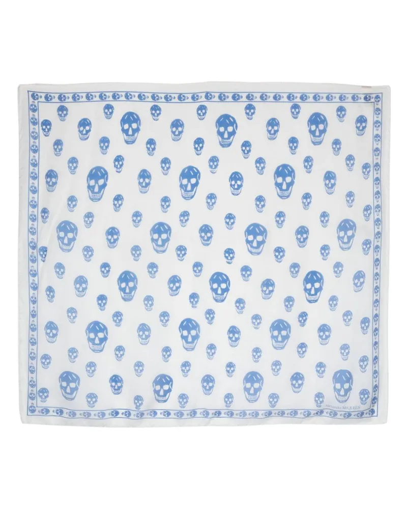 Alexander McQueen Seidenschal mit Totenkopf-Print - Weiß Weiß