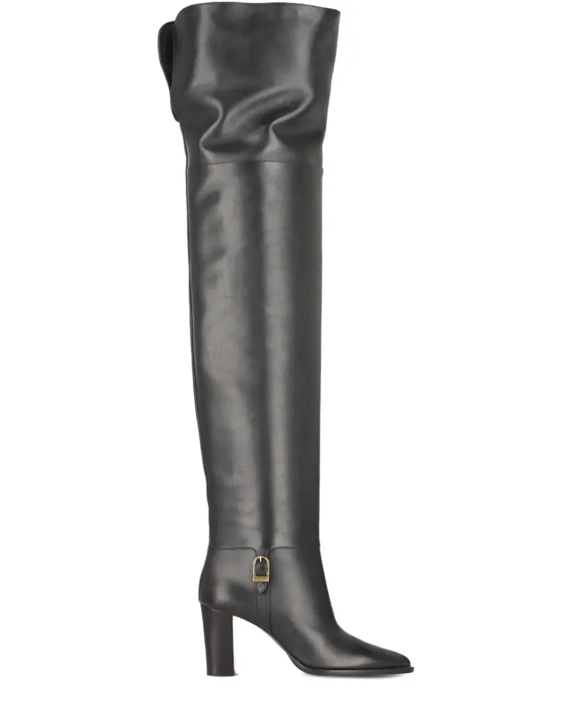 Saint Laurent Julia Overknee-Stiefel mit Schnallenverschluss 85mm - Schwarz Schwarz
