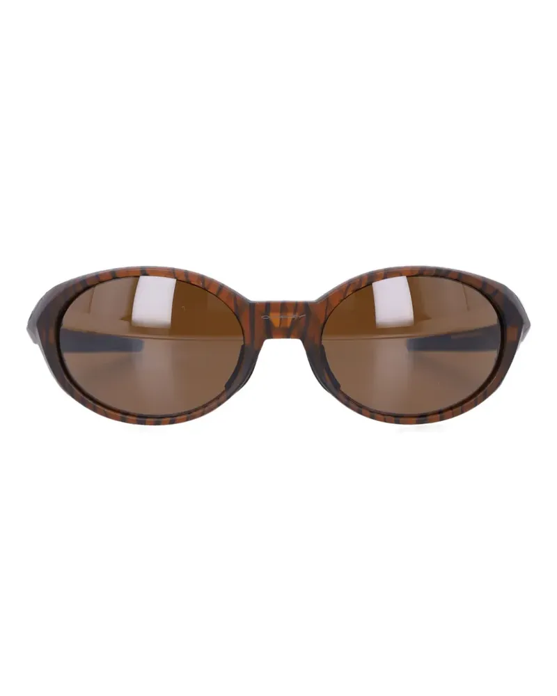 Oakley Ovale Sonnenbrille mit Tiger-Print - Braun Braun