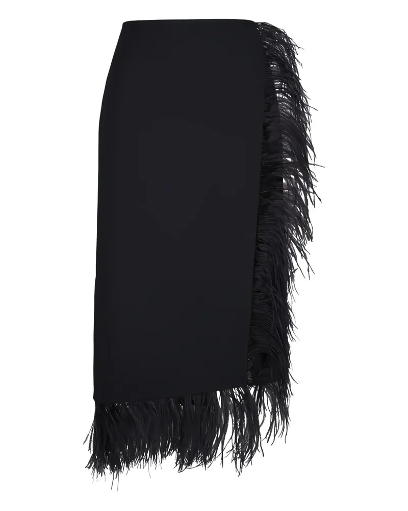 Akris feather embellished midi skirt - Schwarz Schwarz