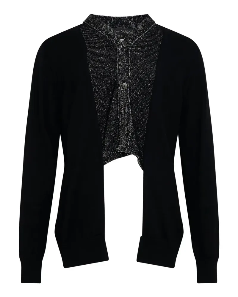 Comme des Garçons layered metallic-effect cardigan - Schwarz Schwarz