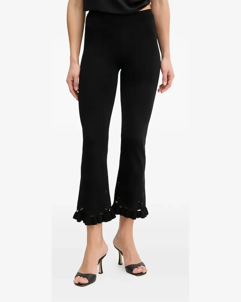 Twin-Set crochet ruffled trousers - Schwarz Schwarz