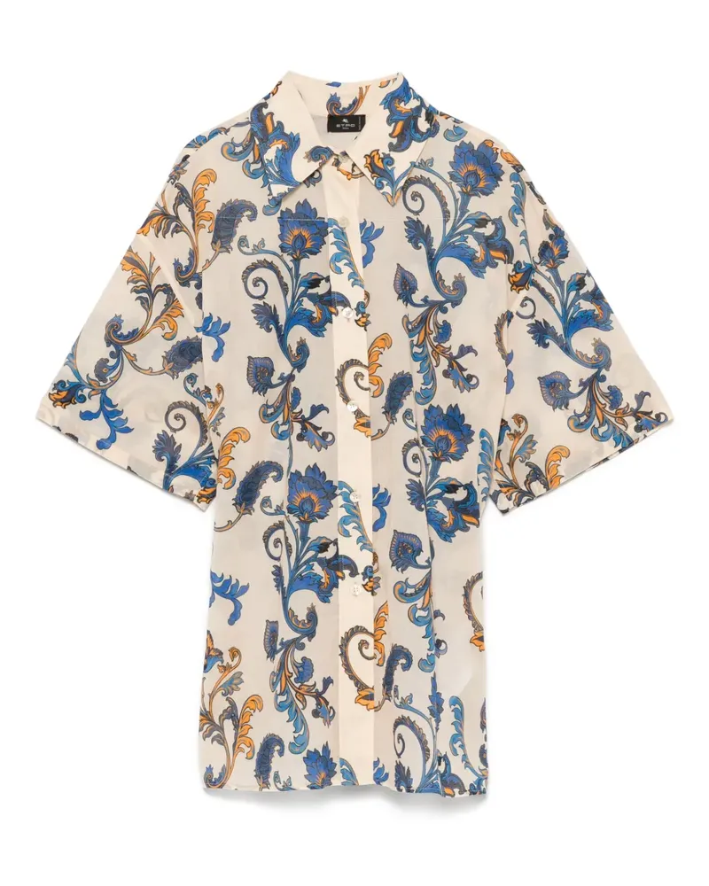 Etro Hemd mit Blumen-Print - Blau Blau