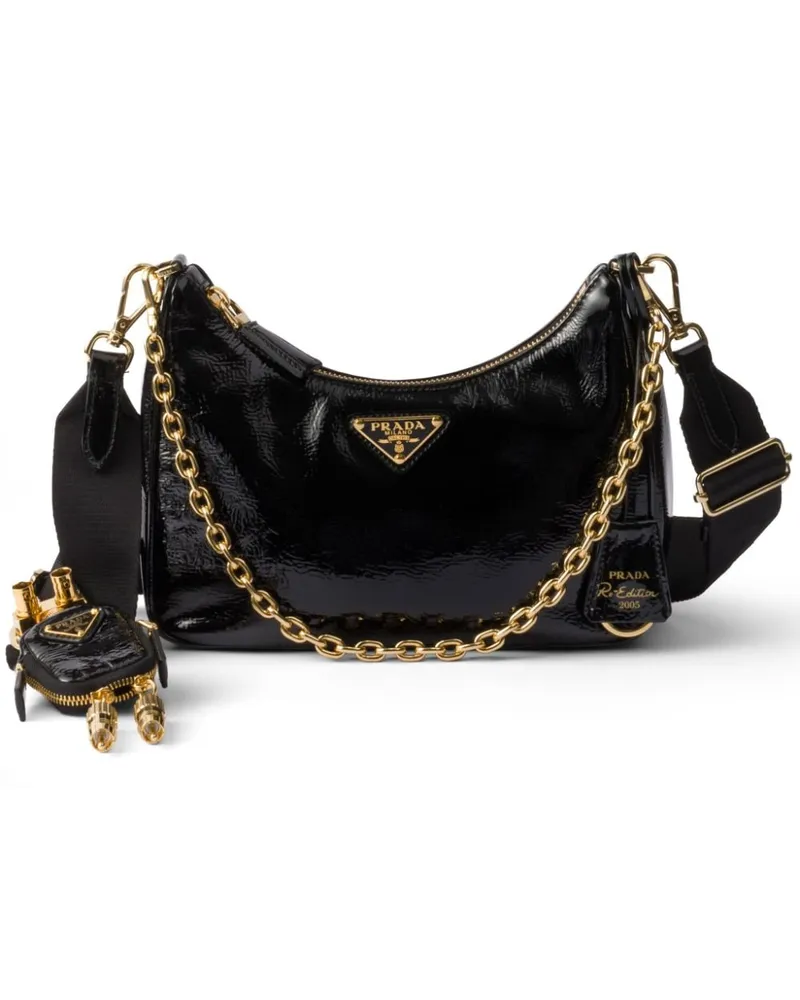 Prada Re-Edition Schultertasche - Schwarz Schwarz