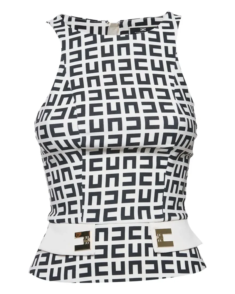 Elisabetta Franchi Top mit geometrischem Print - Nude Nude