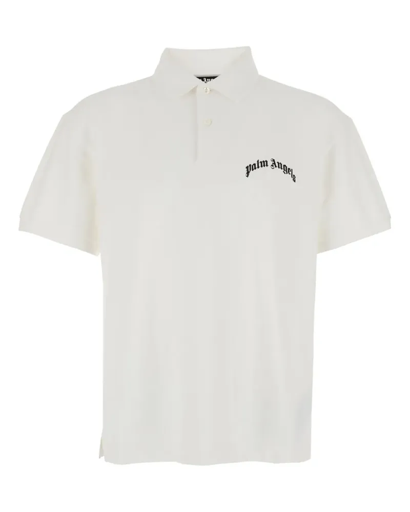 Palm Angels Poloshirt mit Logo - Weiß Weiß
