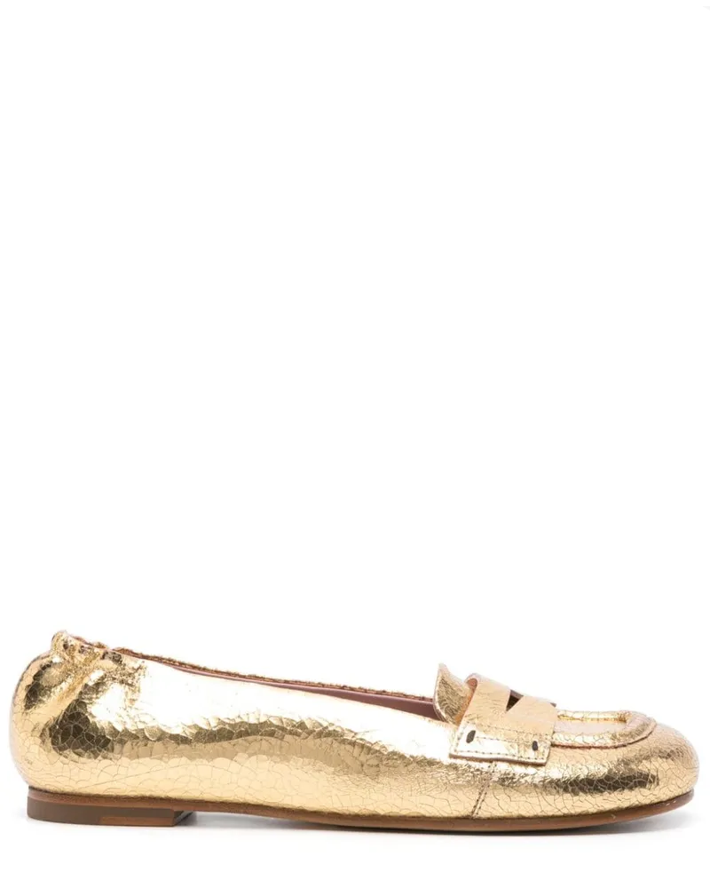 Premiata Ballerinas mit Knitteroptik - Gold Gold
