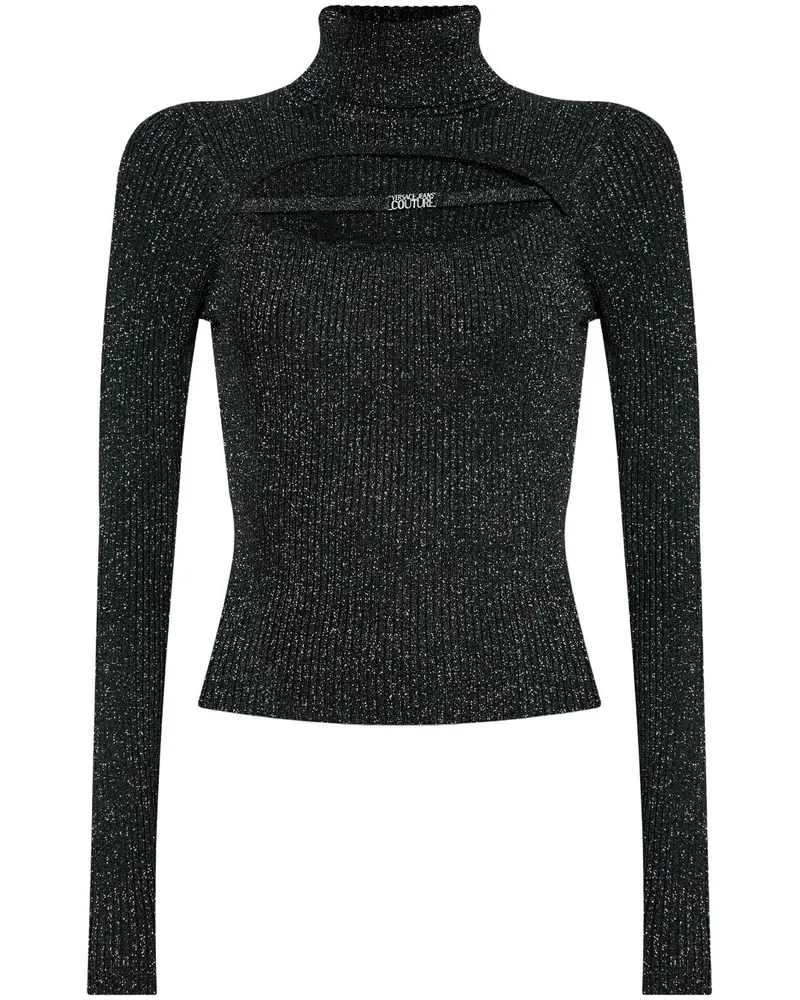 Versace Jeans Pullover mit Lurex-Detail - Schwarz Schwarz