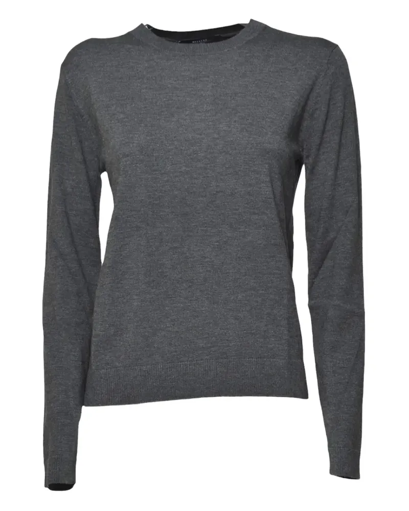 Max Mara Langarmshirt mit rundem Ausschnitt - Grau Grau