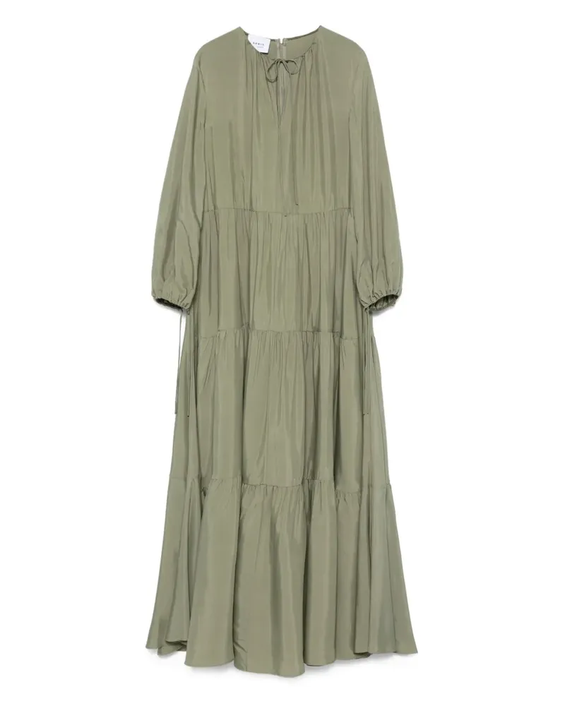 Akris Gestuftes Maxikleid mit weiten Ärmeln - Grün Grün